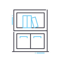 file cabinet line icon, outline symbol, vector illustration, concept sign