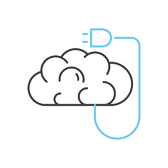 complex thinking line icon, outline symbol, vector illustration, concept sign