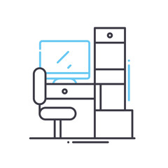 business workplace line icon, outline symbol, vector illustration, concept sign