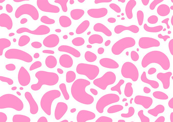 Dalmatian or cow pink spot animal texture seamless pattern on skin.