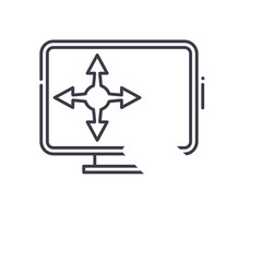 cctv system line icon, outline symbol, vector illustration, concept sign