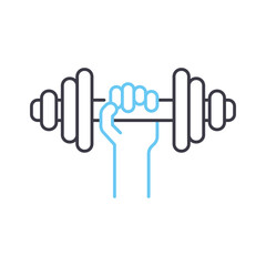 dumbbells line icon, outline symbol, vector illustration, concept sign