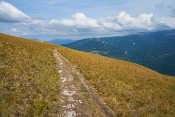 Walking path at Monti Sibillini national park, Italy