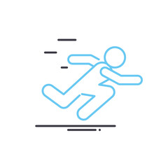 businessman run line icon, outline symbol, vector illustration, concept sign