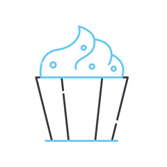 cuipcake line icon, outline symbol, vector illustration, concept sign