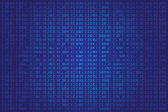 Blue Computer Binary Numbers Vector Background Illustration