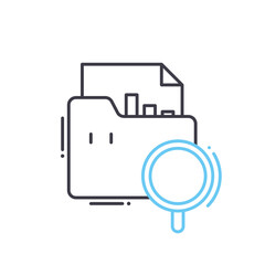 business data analysis line icon, outline symbol, vector illustration, concept sign