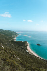 Aerial view of the Arrabida mountains in Portugal