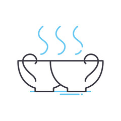 coffee break line icon, outline symbol, vector illustration, concept sign