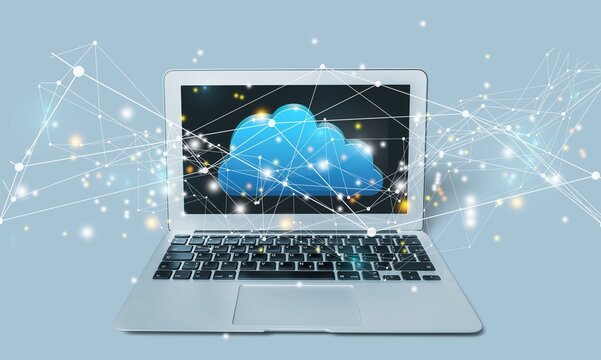 Cloud computing concept. Data security and cloud connection technology, Encryption personal information concept