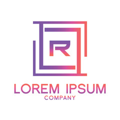 Letter R line logo design.Creative minimal linear monogram symbol. Universal elegant vector sign design. Premium type of business logo. Graphic alphabet symbol for technology identity