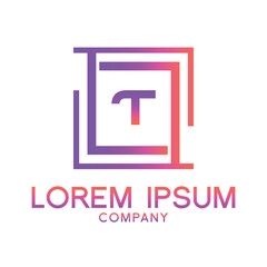 Letter T line logo design.Creative minimal linear monogram symbol. Universal elegant vector sign design. Premium type of business logo. Graphic alphabet symbol for technology identity