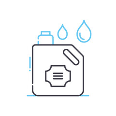 cleaning liquid line icon, outline symbol, vector illustration, concept sign