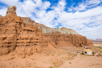 Goblin Valley State Park campground in Utah with the natural beauty of sandstone formations