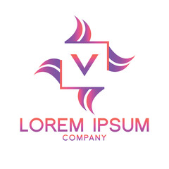 Letter V line logo design Creative minimal linear monogram symbol. Universal elegant vector sign design. Premium type of business logo. Graphic alphabet symbol for technology identity