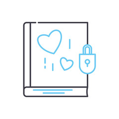 diary line icon, outline symbol, vector illustration, concept sign