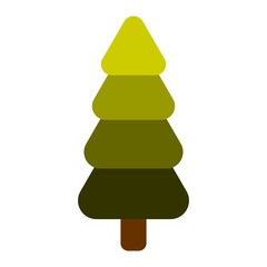 A simple flat image of a Christmas tree. Vector illustration.