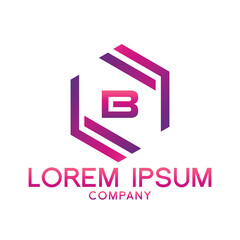 Letter B line logo design Creative minimal linear monogram symbol. Universal elegant vector sign design. Premium type of business logo. Graphic alphabet symbol for technology identity