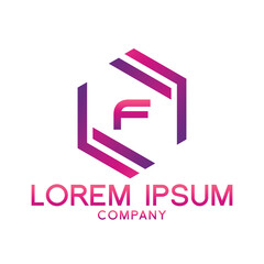 Letter F line logo design Creative minimal linear monogram symbol. Universal elegant vector sign design. Premium type of business logo. Graphic alphabet symbol for technology identity