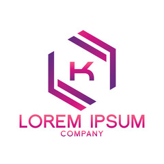 Letter K line logo design Creative minimal linear monogram symbol. Universal elegant vector sign design. Premium type of business logo. Graphic alphabet symbol for technology identity