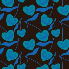 Halloween seamless evil cherry cartoon pattern for kids accessories and festive wrapping and study and fabrics