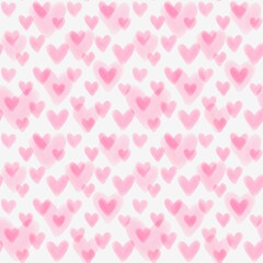 Watercolor valentines seamless hearts pattern for fabrics and packaging and wrapping and clothes print and kids a