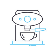 coffee machine line icon, outline symbol, vector illustration, concept sign
