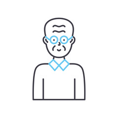 elderly age line icon, outline symbol, vector illustration, concept sign
