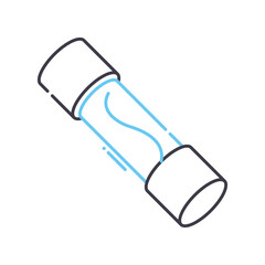 electronic fuse line icon, outline symbol, vector illustration, concept sign