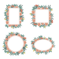 set of frames with flowers