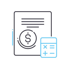 financial accounting system line icon, outline symbol, vector illustration, concept sign