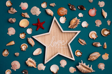 all you need is love star sea concept oyster shell summer creative design
