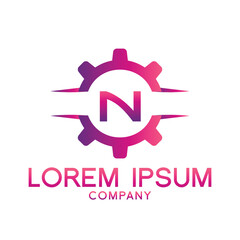 Letter N line logo design Creative minimal linear monogram symbol. Universal elegant vector sign design. Premium type of business logo. Graphic alphabet symbol for technology identity