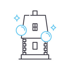 clean home line icon, outline symbol, vector illustration, concept sign