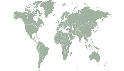 World map. Silhouette map. Color vector modern.	