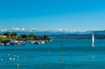 View of Lake Zurich, Switzerland - obrazy, fototapety, plakaty
