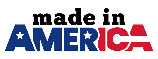 Made In America Symbol | Label to Promote Products of the U.S.A. | Vector Banner Icon