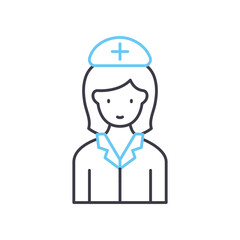 Obraz premium doctor line icon, outline symbol, vector illustration, concept sign