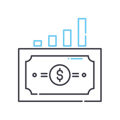 capital gain line icon, outline symbol, vector illustration, concept sign