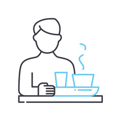 canteen line icon, outline symbol, vector illustration, concept sign