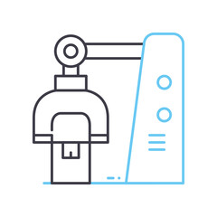 factory automation line icon, outline symbol, vector illustration, concept sign