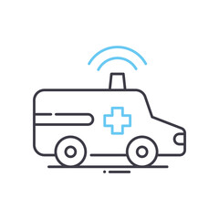 first aid kid line icon, outline symbol, vector illustration, concept sign