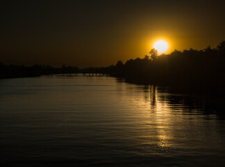 sunset over the river