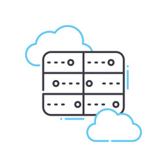 data synchronization line icon, outline symbol, vector illustration, concept sign