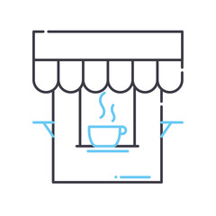 coffee shop line icon, outline symbol, vector illustration, concept sign