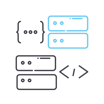 database architecture line icon, outline symbol, vector illustration, concept sign