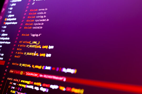 Code background. Android application programming code with Java language is on the screen.
