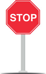 A professional indicative stop sign on a white background