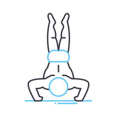 exercise man line icon, outline symbol, vector illustration, concept sign