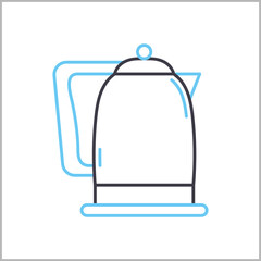Obraz premium electric kettle line icon, outline symbol, vector illustration, concept sign